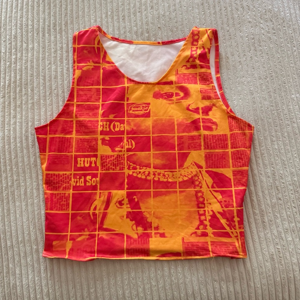 Red and Orange Graphic Tank Top